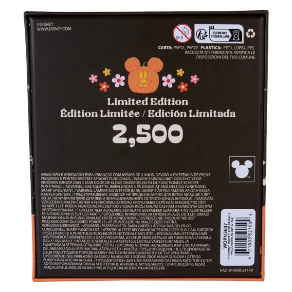 Mickey & Minnie Floral Ghost Glow Collector Box Sliding Pin - DISNEY LOUNGEFLY
