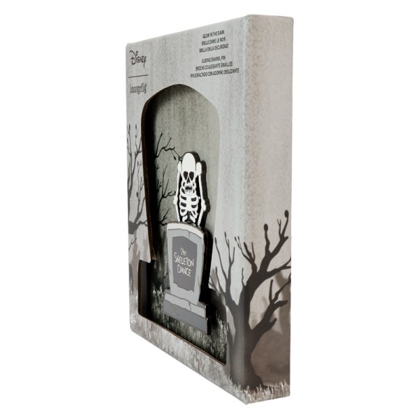 The Skeleton Dance 95th Anniversary Glow Collector Box Sliding Pin - DISNEY LOUNGEFLY