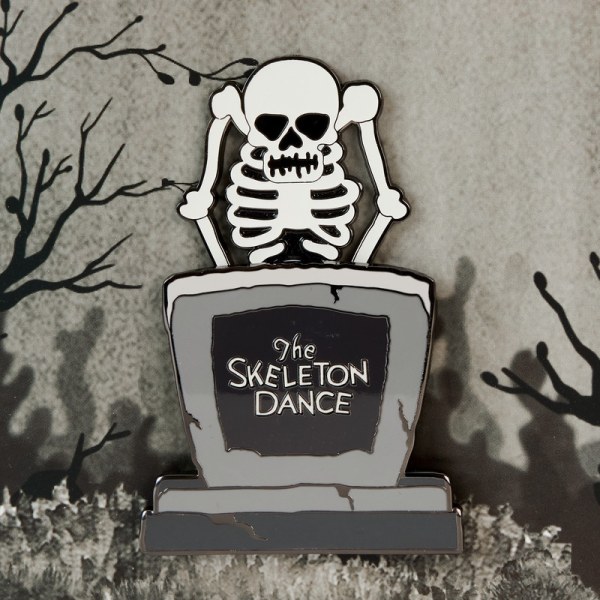 The Skeleton Dance 95th Anniversary Glow Collector Box Sliding Pin - DISNEY LOUNGEFLY