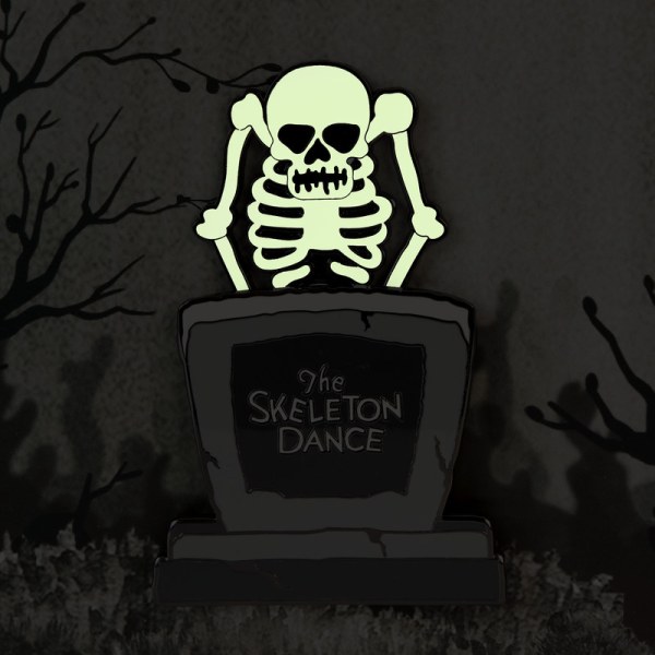 The Skeleton Dance 95th Anniversary Glow Collector Box Sliding Pin - DISNEY LOUNGEFLY