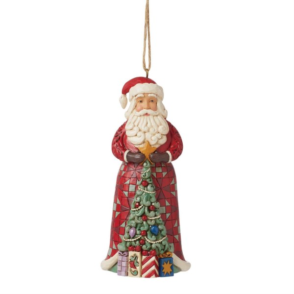 Santa Claus with Christmas tree ornament - JIM SHORE HEARTWOOD CREEK
