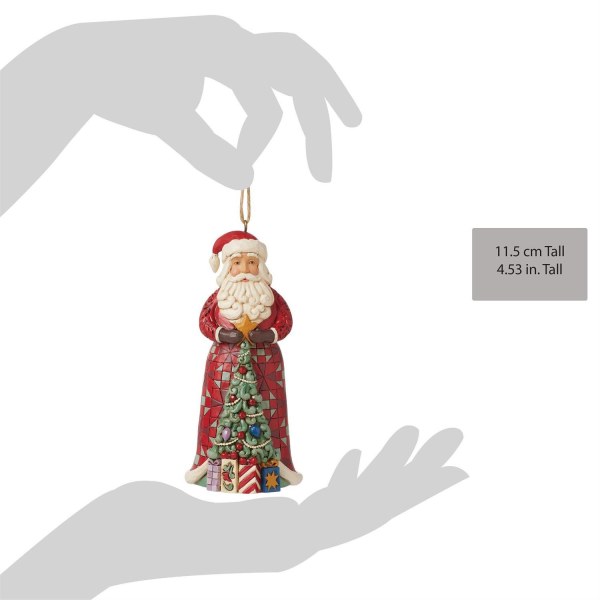 Santa Claus with Christmas tree ornament - JIM SHORE HEARTWOOD CREEK