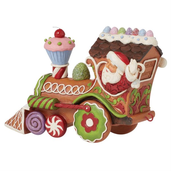 Santa Claus Gingerbead Train Figure - JIM SHORE HEARTWOOD CREEK