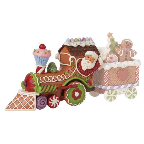 Santa Claus Gingerbead Train Figure - JIM SHORE HEARTWOOD CREEK