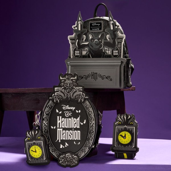 The Haunted Mansion Gargoyle wallpaper light up glow mini backpack - DISNEY LOUNGEFLY