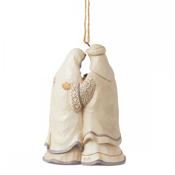 White Woodland Holy Family Ornament - JIM SHORE HEARTWOOD CREEK