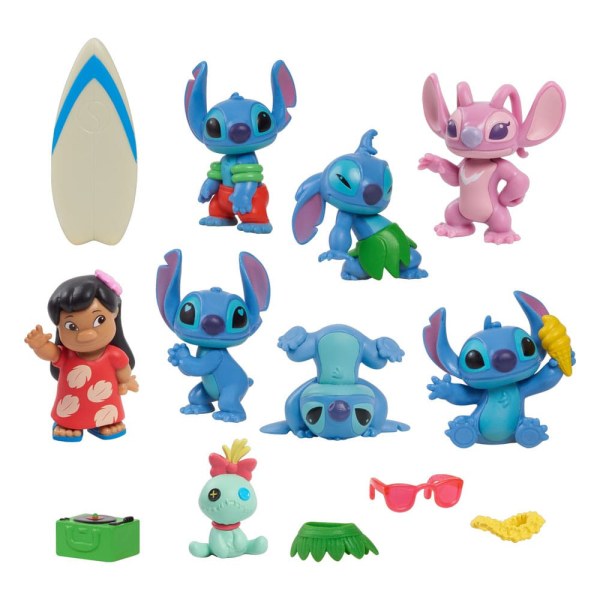 Pack 8 figures Deluxe Stitch - Disney Lilo & Stitch