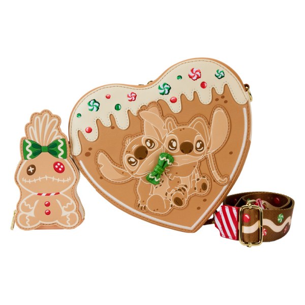 Scented Angel & Stitch Gingerbread Heart Crossbody Bag With Coin Bag - DISNEY LOUNGEFLY