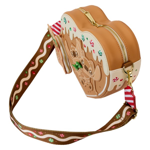 Scented Angel & Stitch Gingerbread Heart Crossbody Bag With Coin Bag - DISNEY LOUNGEFLY