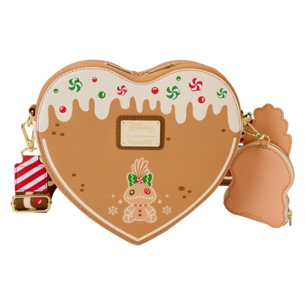 Scented Angel & Stitch Gingerbread Heart Crossbody Bag With Coin Bag - DISNEY LOUNGEFLY