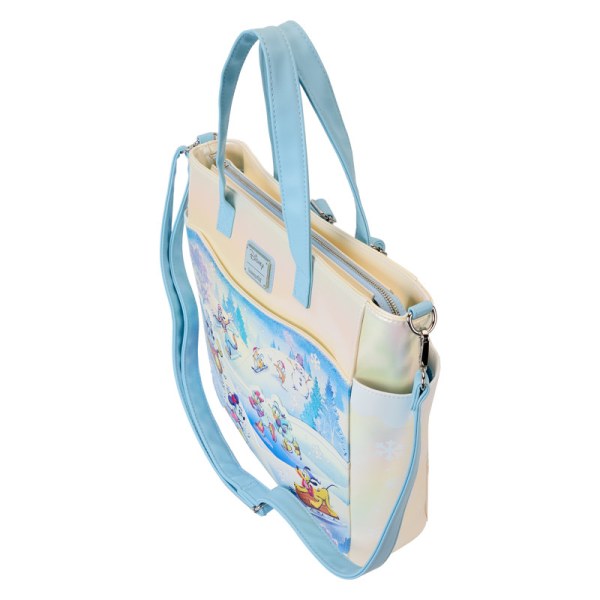 Mickey & Friends Winter Wonderland Scene convertible Backpack & Tote Bag - DISNEY LOUNGEFLY