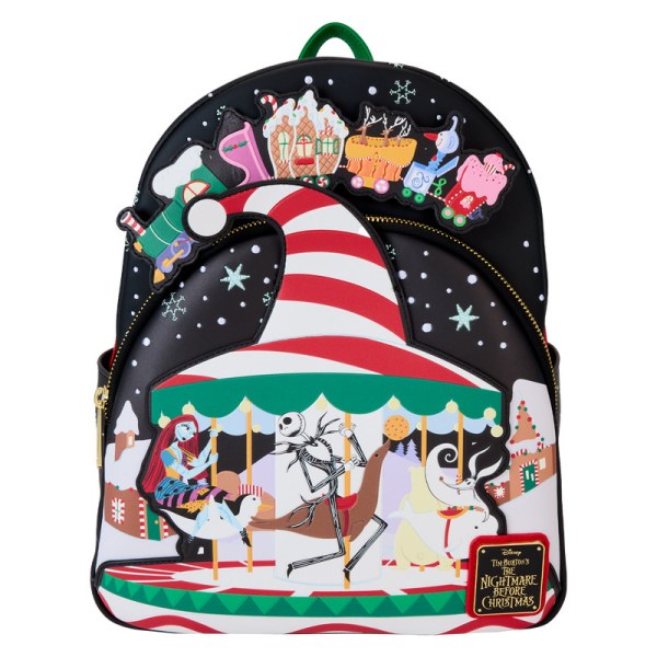 Candy Cane Carousel Glow Mini Backpack - DISNEY LOUNGEFLY The Nightmare Before Christmas