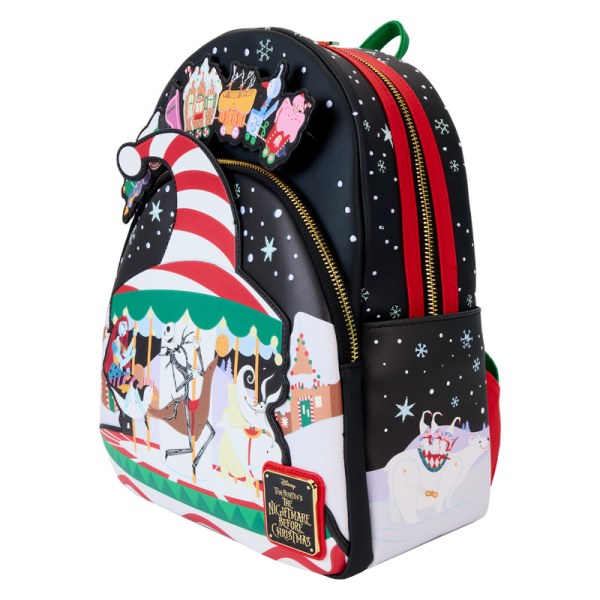 Candy Cane Carousel Glow Mini Backpack - DISNEY LOUNGEFLY The Nightmare Before Christmas