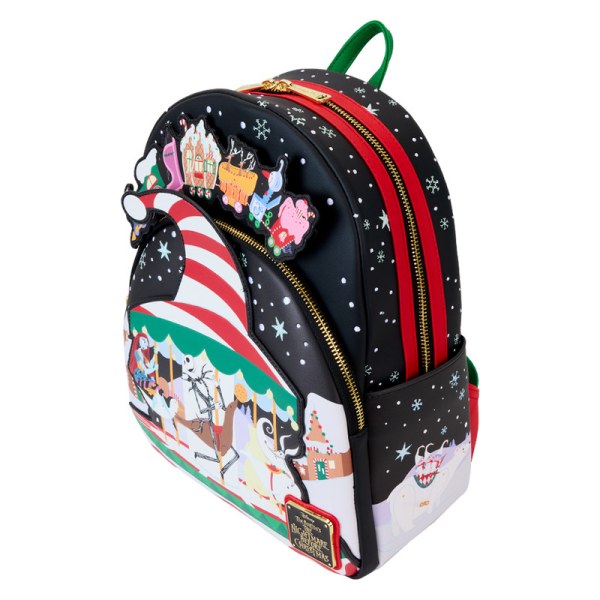 Candy Cane Carousel Glow Mini Backpack - DISNEY LOUNGEFLY The Nightmare Before Christmas