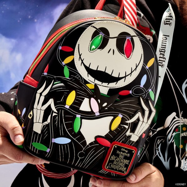 Jack Wrapped In Lights Light Up Glow Mini Backpack - DISNEY LOUNGEFLY The Nightmare Before Christmas