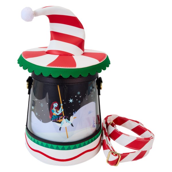 Candy Cane Carousel Spinning Figural Crossbody Bag - DISNEY LOUNGEFLY The Nightmare Before Christmas