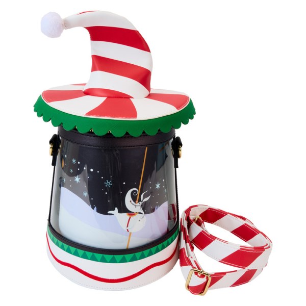 Candy Cane Carousel Spinning Figural Crossbody Bag - DISNEY LOUNGEFLY The Nightmare Before Christmas