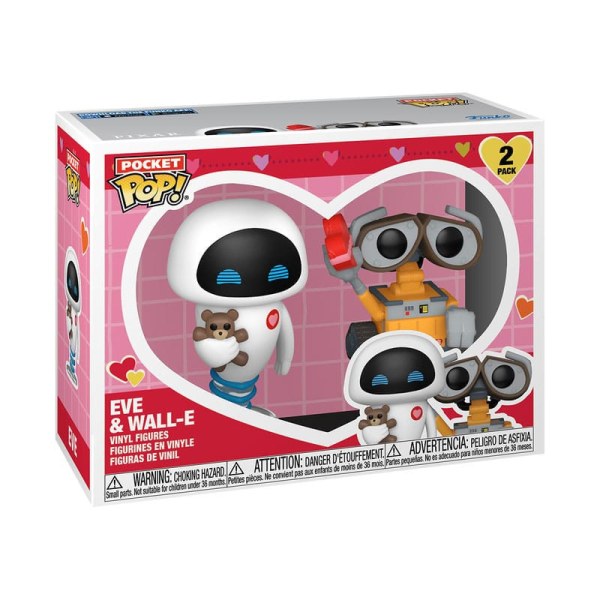 Wall-E pack 2 Pocket POP figurines! Vinyl Valentines 4 cm