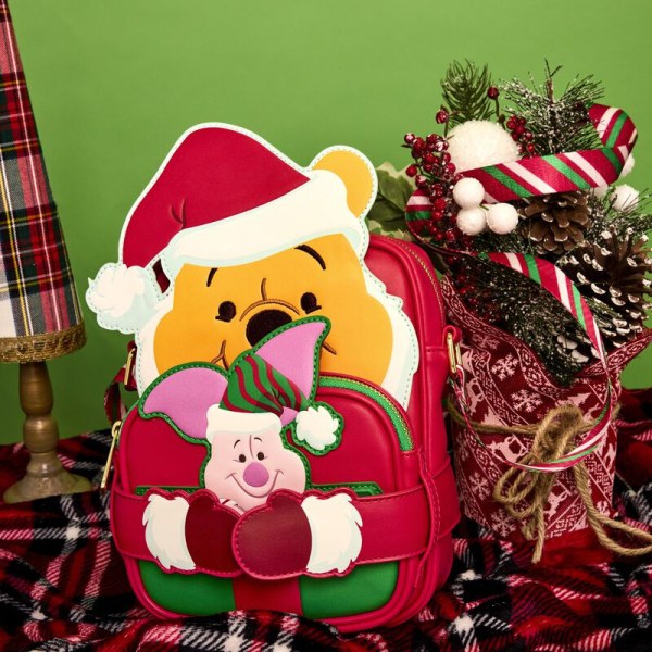 Santa Winnie & Piglet cosplay Crossbody Bag With Coin Bag - DISNEY LOUNGEFLY Winnie The Pooh