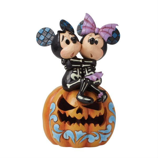 LED Pumpkin Figure Mickey and Minnie Skeletons - DISNEY TRADITIONS