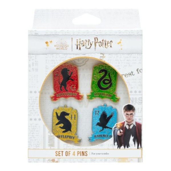 SET OF 4 HOGWARTS HOUSE PINS - HARRY POTTER