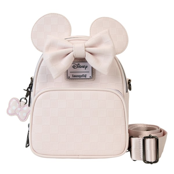Minnie Mouse checkered texture convertible mini backpack & crossbody bag - DISNEY LOUNGEFLY