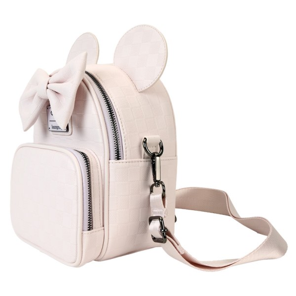 Minnie Mouse checkered texture convertible mini backpack & crossbody bag - DISNEY LOUNGEFLY