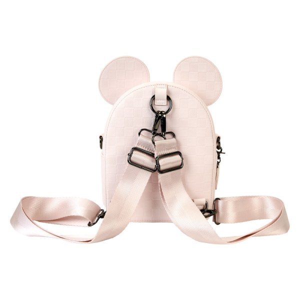 Minnie Mouse checkered texture convertible mini backpack & crossbody bag - DISNEY LOUNGEFLY