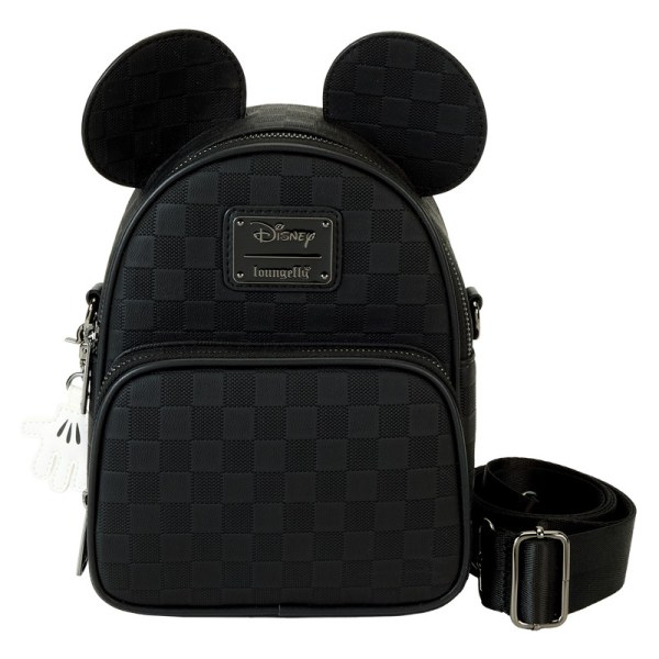 Mickey Mouse checkered texture convertible mini backpack & crossbody bag - DISNEY LOUNGEFLY