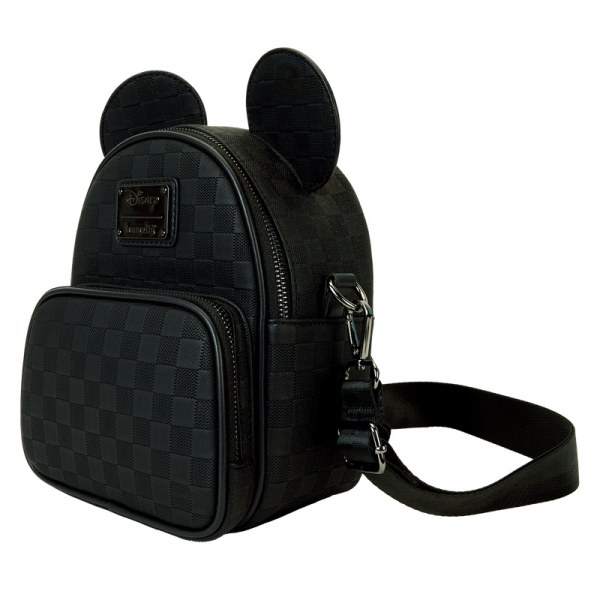 Mickey Mouse checkered texture convertible mini backpack & crossbody bag - DISNEY LOUNGEFLY