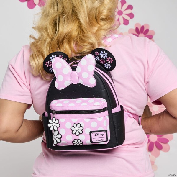 Minnie Mouse Floral Rock The Dots Mini Backpack - DISNEY LOUNGEFLY