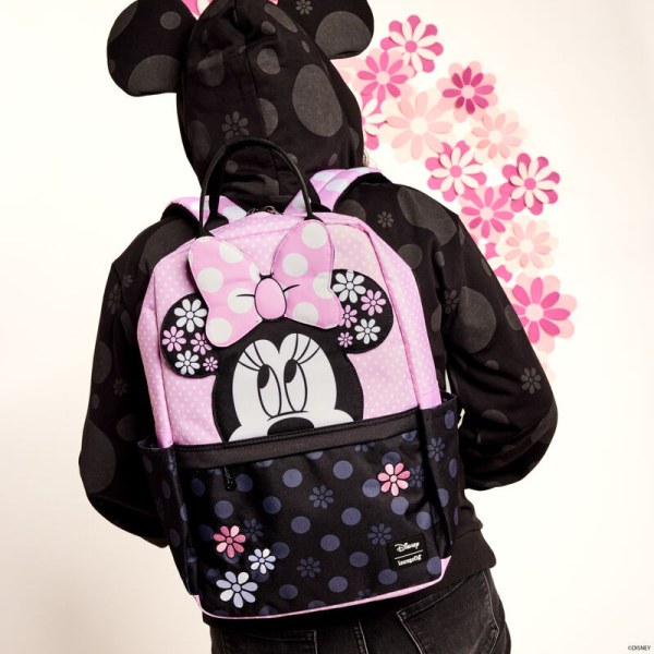 Minnie Mouse Floral Rock The Dots Nylon Backpack - DISNEY LOUNGEFLY