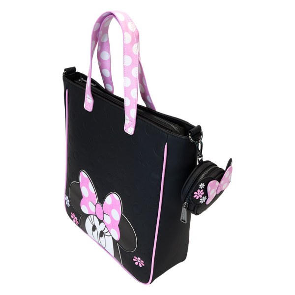Minnie Mouse Floral Rock The Dots Tote Bag With Coin Bag - DISNEY LOUNGEFLY