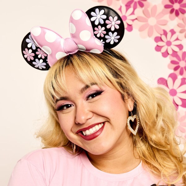 Minnie Mouse Floral Rock The Dots Ear Headband - DISNEY LOUNGEFLY