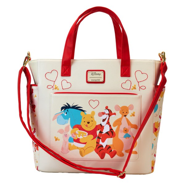 Winnie The Pooh & Friends Hearts Convertible Backpack & Tote Bag - DISNEY LOUNGEFLY