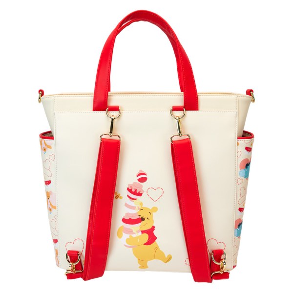 Winnie The Pooh & Friends Hearts Convertible Backpack & Tote Bag - DISNEY LOUNGEFLY