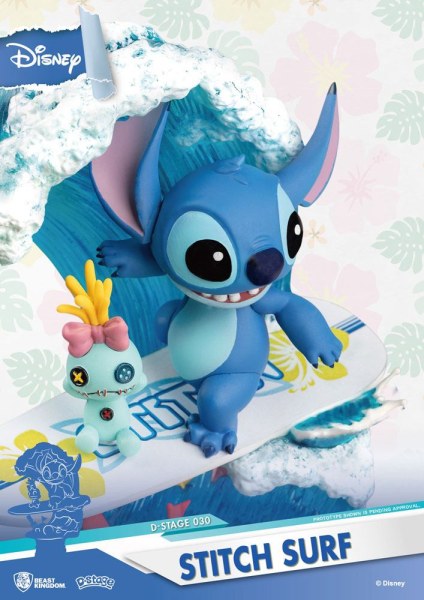 Disney Summer Series PVC diorama D-Stage Stitch Surf 15 cm