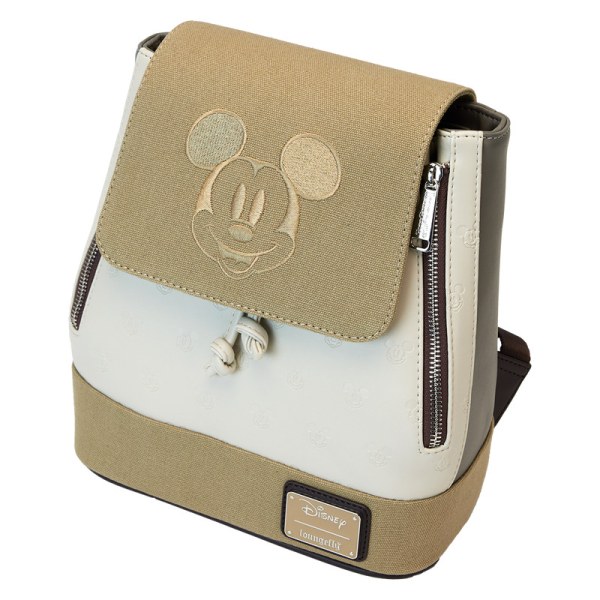 Mickey & Friends Canvas All-Over Print Drawstring Bucket Mini Backpack - DISNEY LOUNGEFLY