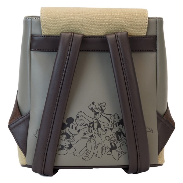 Mickey & Friends Canvas All-Over Print Drawstring Bucket Mini Backpack - DISNEY LOUNGEFLY