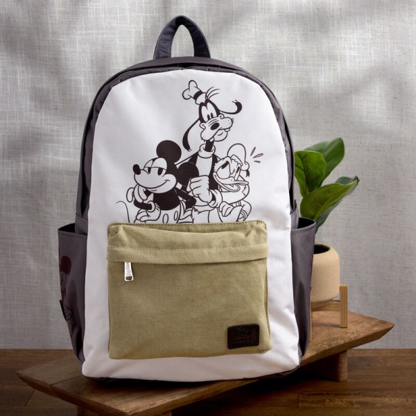 Mickey & Friends Canvas Nylon Full-Size Backpack - DISNEY LOUNGEFLY