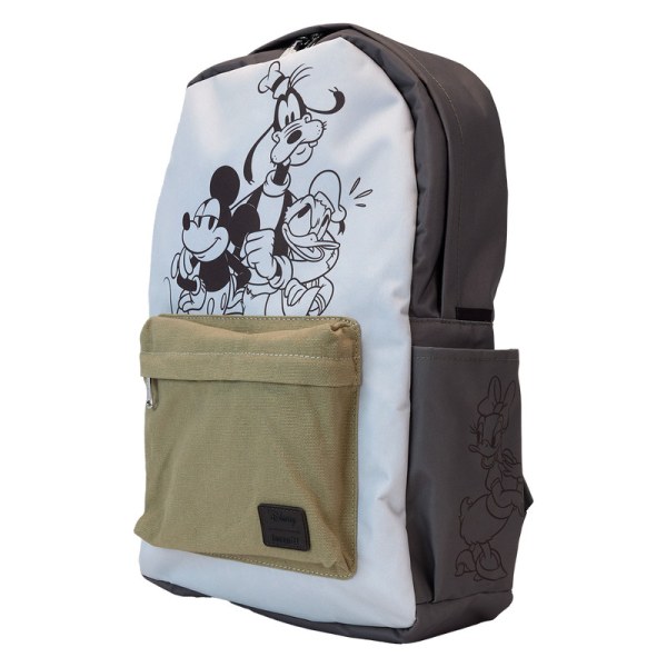 Mickey & Friends Canvas Nylon Full-Size Backpack - DISNEY LOUNGEFLY