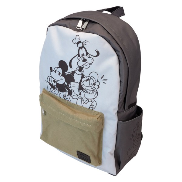 Mickey & Friends Canvas Nylon Full-Size Backpack - DISNEY LOUNGEFLY