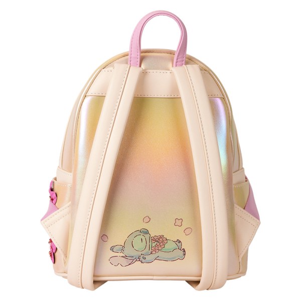 Stitch & Angel Cherry Blossom Heart Mini Backpack - DISNEY LOUNGEFLY
