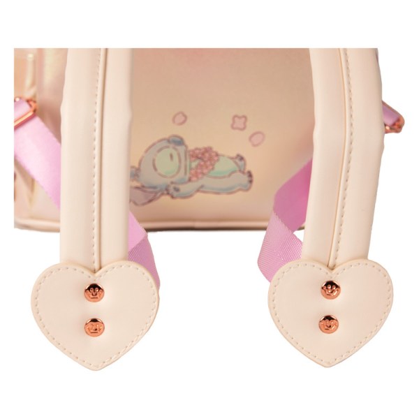 Stitch & Angel Cherry Blossom Heart Mini Backpack - DISNEY LOUNGEFLY