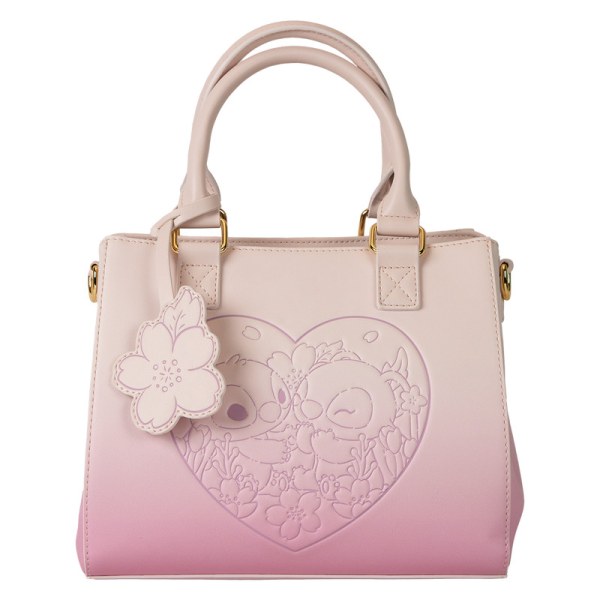 Stitch & Angel Cherry Blossom Heart Crossbody Bag - DISNEY LOUNGEFLY