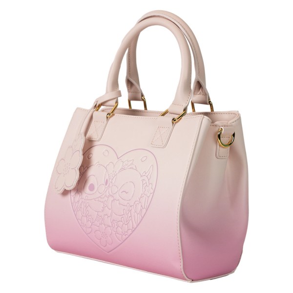 Stitch & Angel Cherry Blossom Heart Crossbody Bag - DISNEY LOUNGEFLY