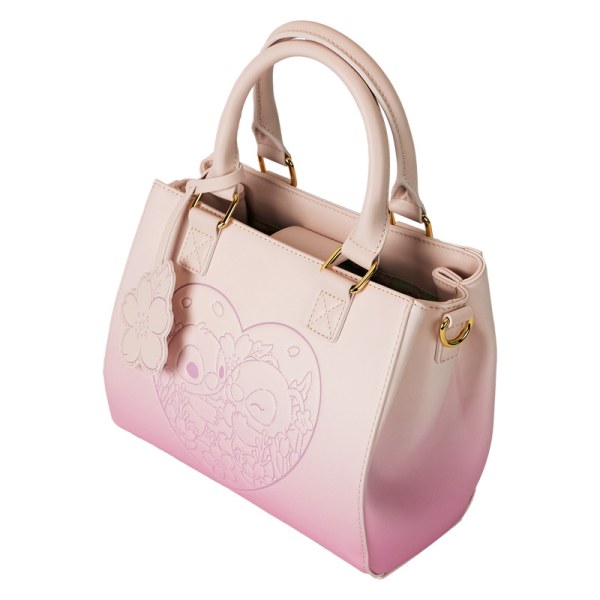 Stitch & Angel Cherry Blossom Heart Crossbody Bag - DISNEY LOUNGEFLY