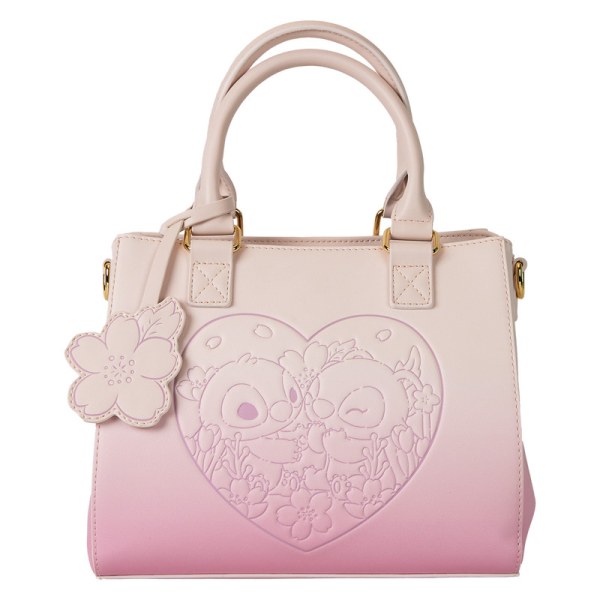Stitch & Angel Cherry Blossom Heart Crossbody Bag - DISNEY LOUNGEFLY