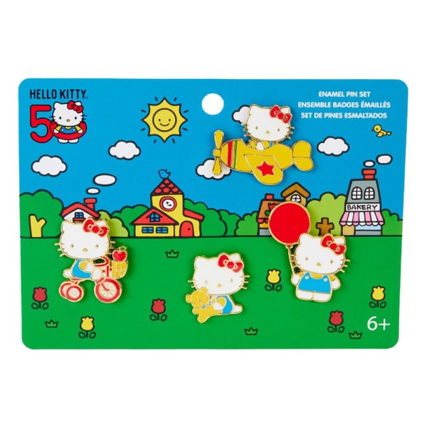 Set 4 enamelled pins Hello Kitty 50th Anniversary - Loungefly