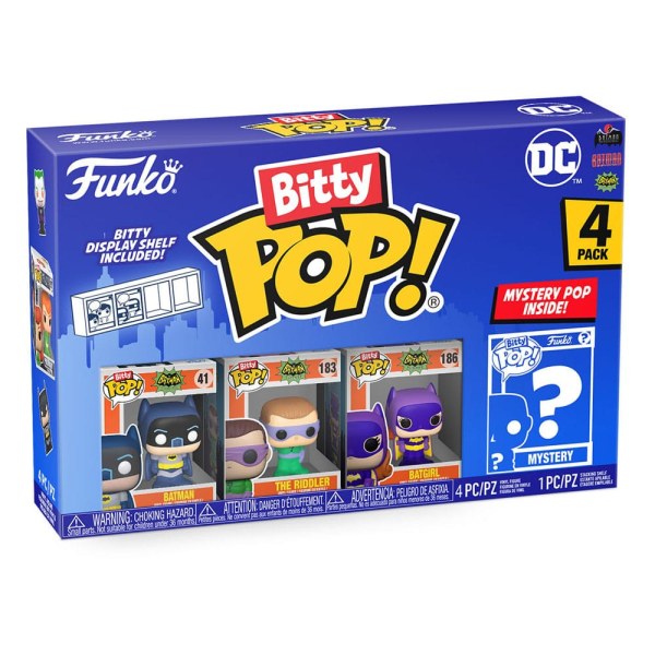 DC pack 4 Bitty POP figurines! Vinyl Batman Adam West 2.5 cm